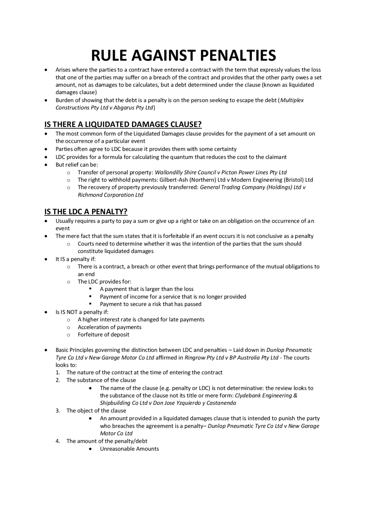 Understanding the Rule Against Penalties and Liquidated Damages Clause ...