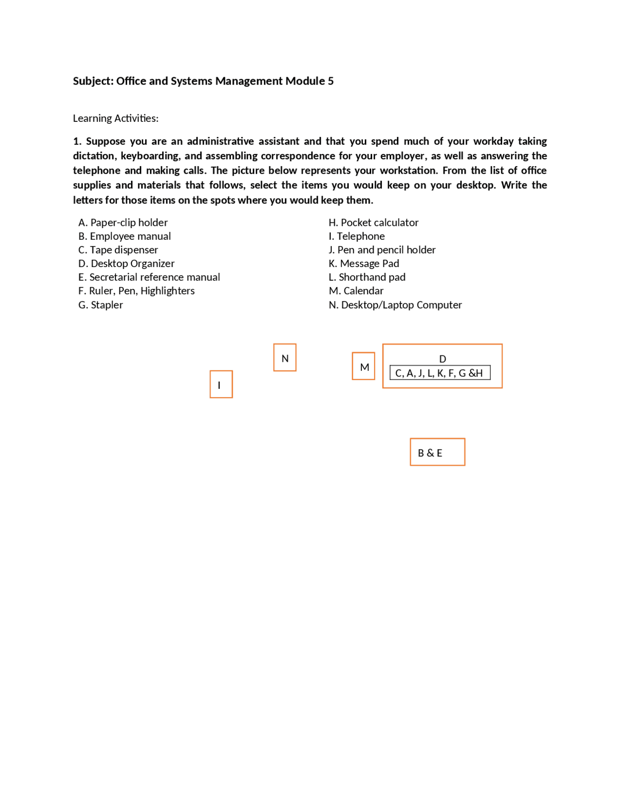 Office and System Management | Exercises Managerial Economics | Docsity