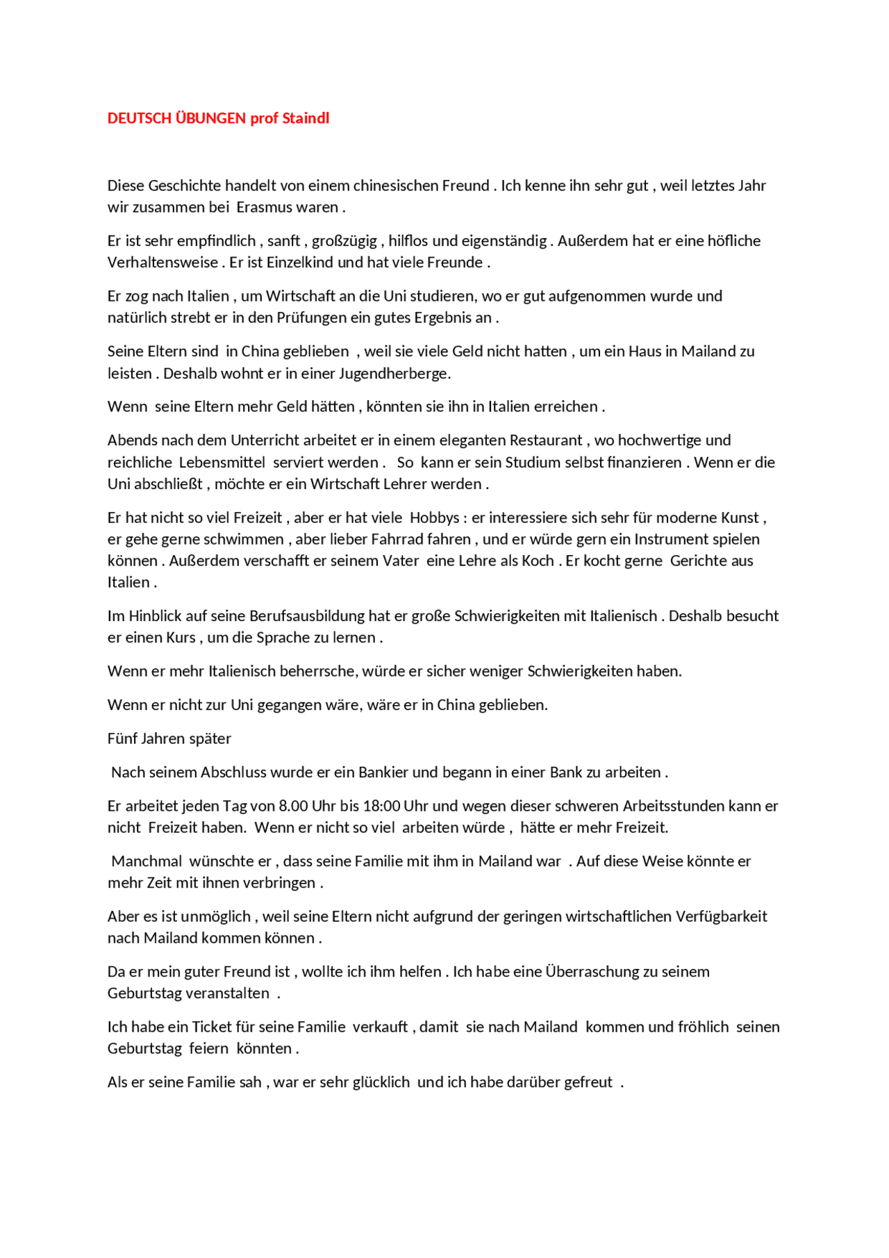 Esercizio di lingua tedesca 2 Esercizi di Lingua Tedesca Docsity