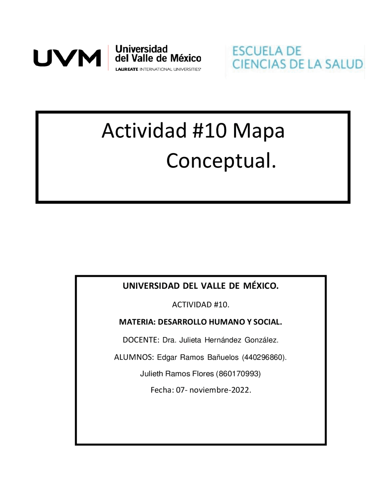 Mapa conceptual de desarrollo humano y social actividad 10 | Guías ...