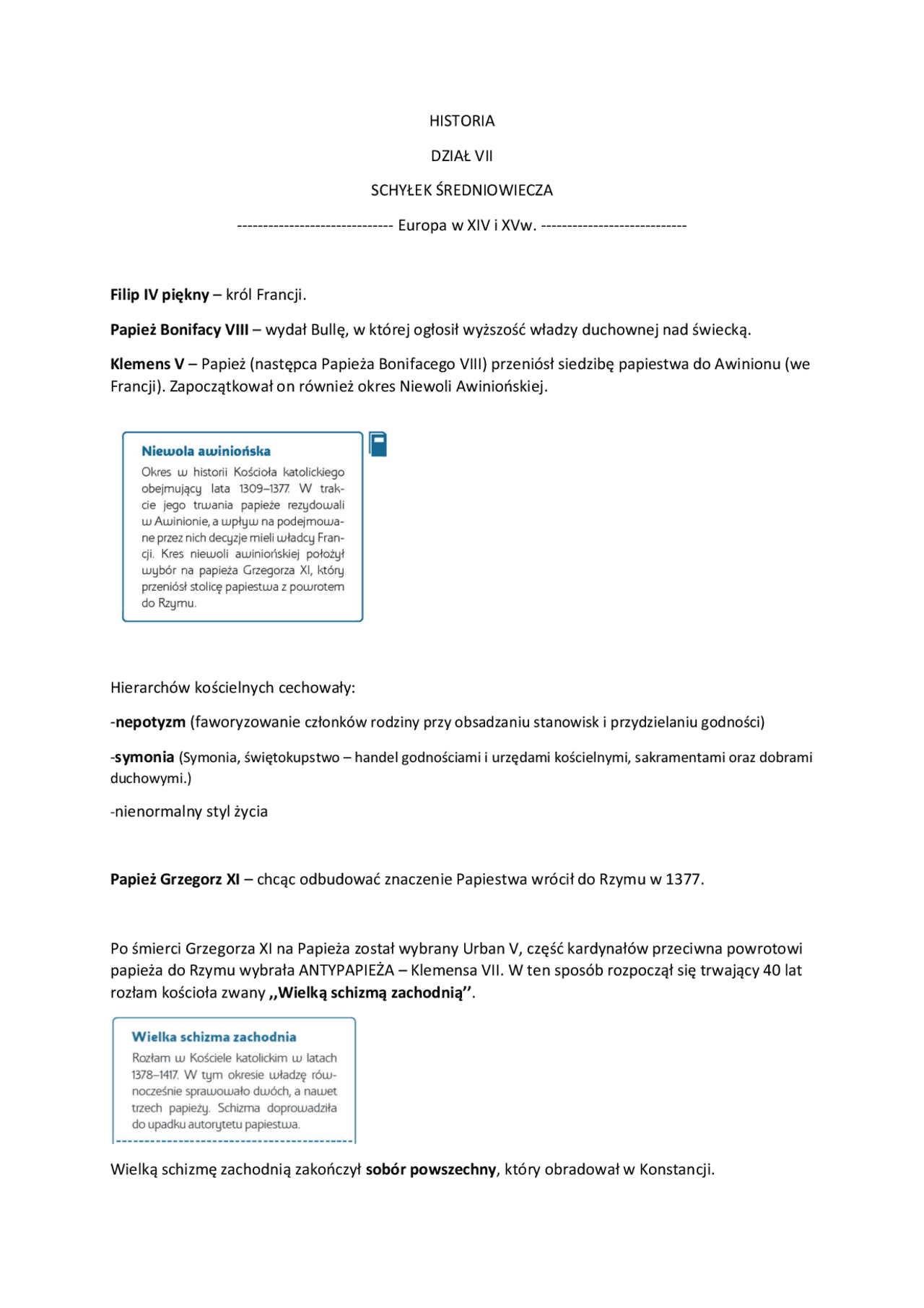 Schyłek średniowiecza Sprawdzian Pdf