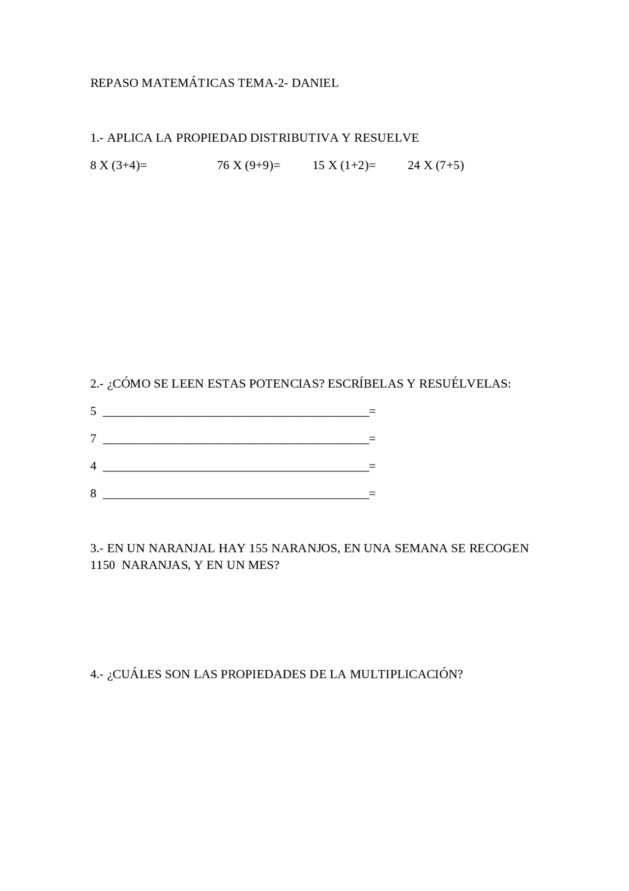 REPASO MATEMATICAS SM | Ejercicios de Matemáticas | Docsity