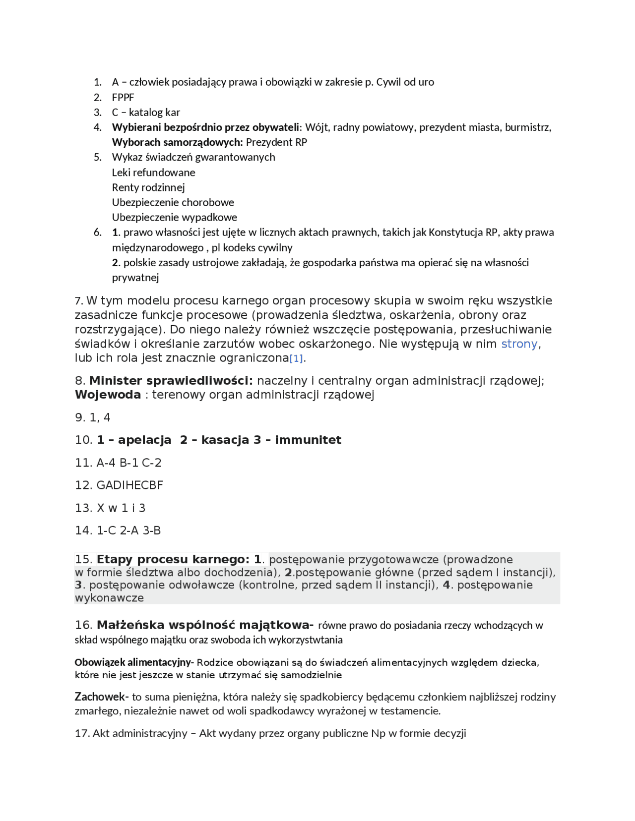Wos odp sprawdzian 2 | Testy Wiedza o społeczeństwie | Docsity