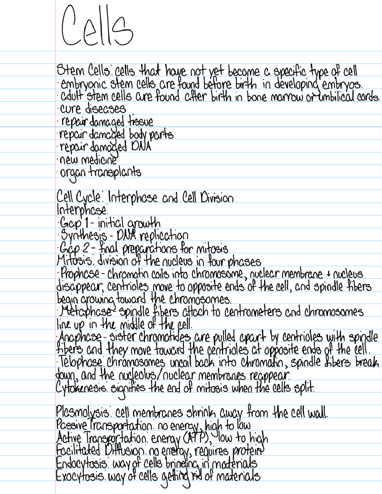 Biology 1 - Cell Notes | Lecture notes Biology | Docsity