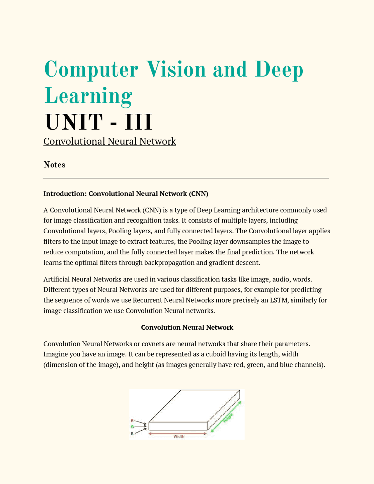 Computer Vision and Deep Learning: Visual Features and Representation ...