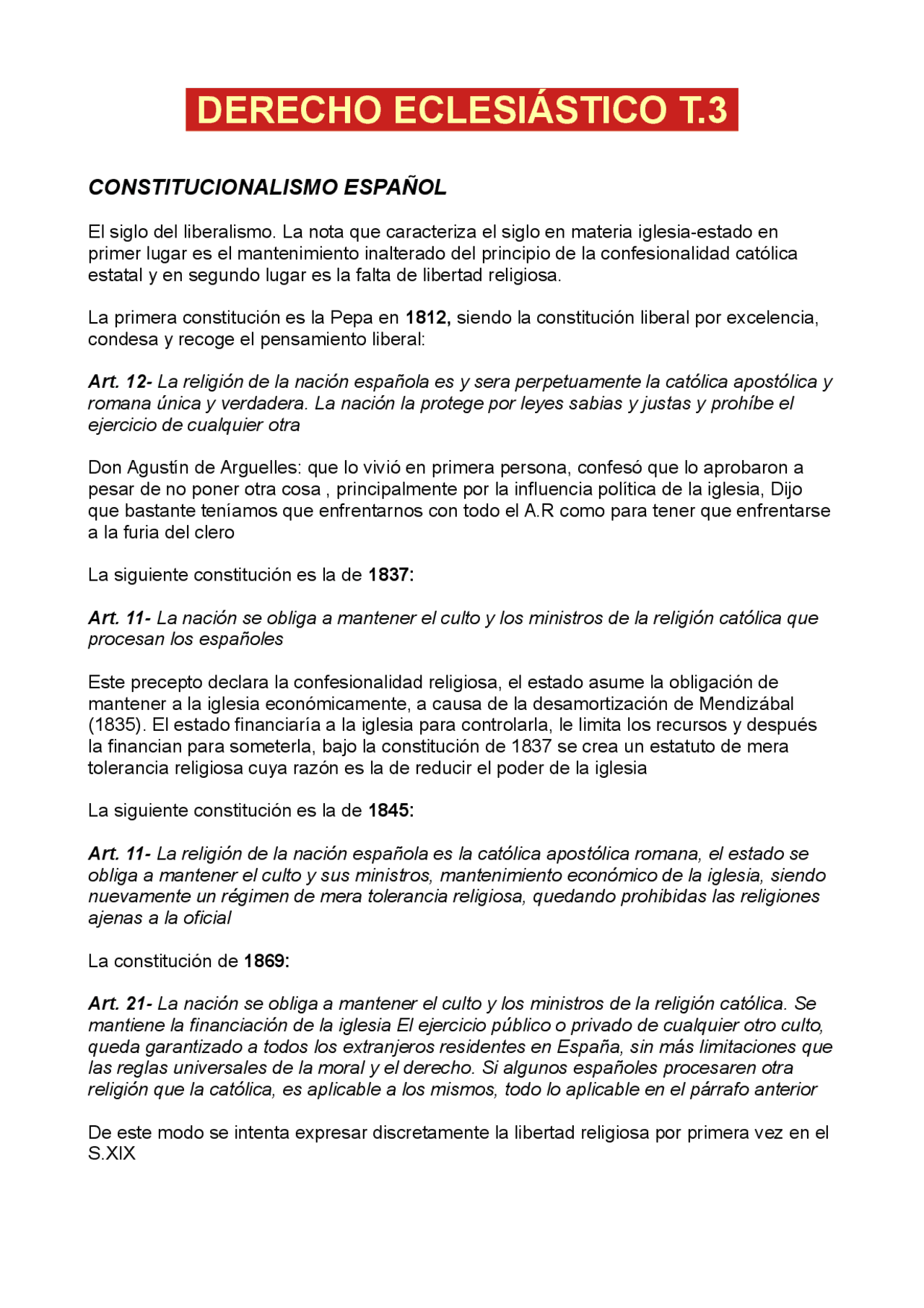 Tema 3 Derecho Eclesiástico Resúmenes de Derecho Eclesiástico Docsity