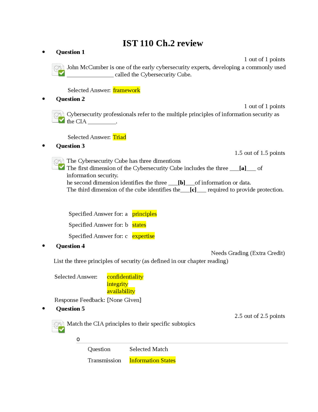 IST 110 Ch 2 review (correct answers) Exams Electronic Technology