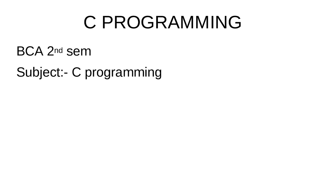 C programming notes for bca 2nd sem | Slides C programming | Docsity