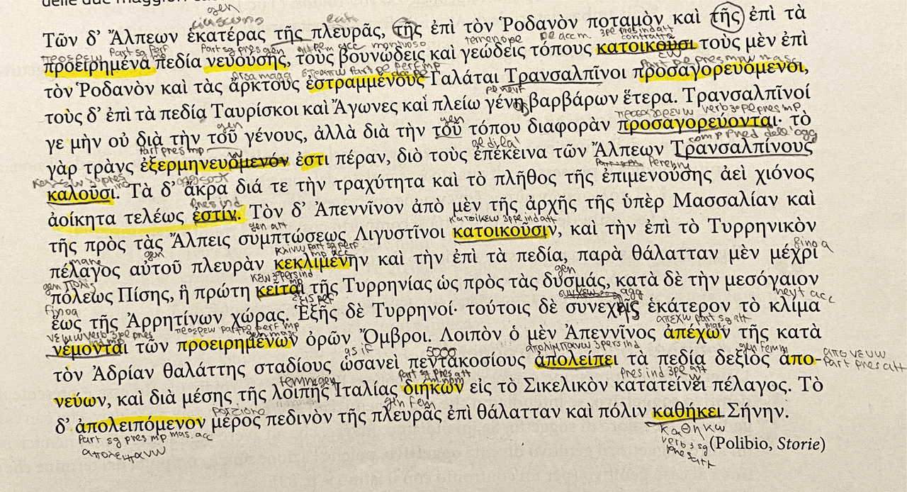 Versione “cenni sulle Alpi e sugli Appennini” | Versioni di Greco | Docsity