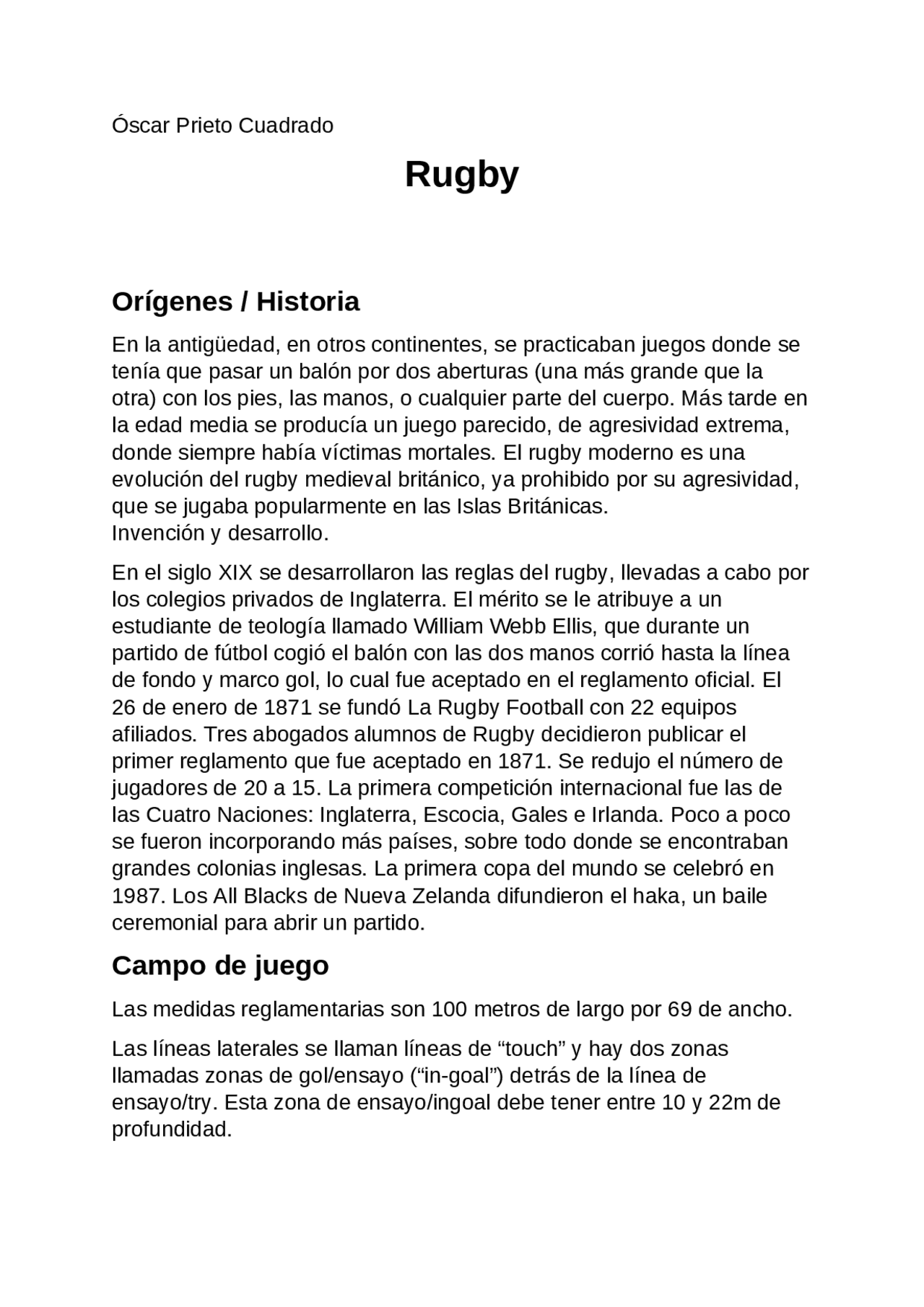 Resumen sobre el rugby y sus caracteristicas | Resúmenes de Educación ...