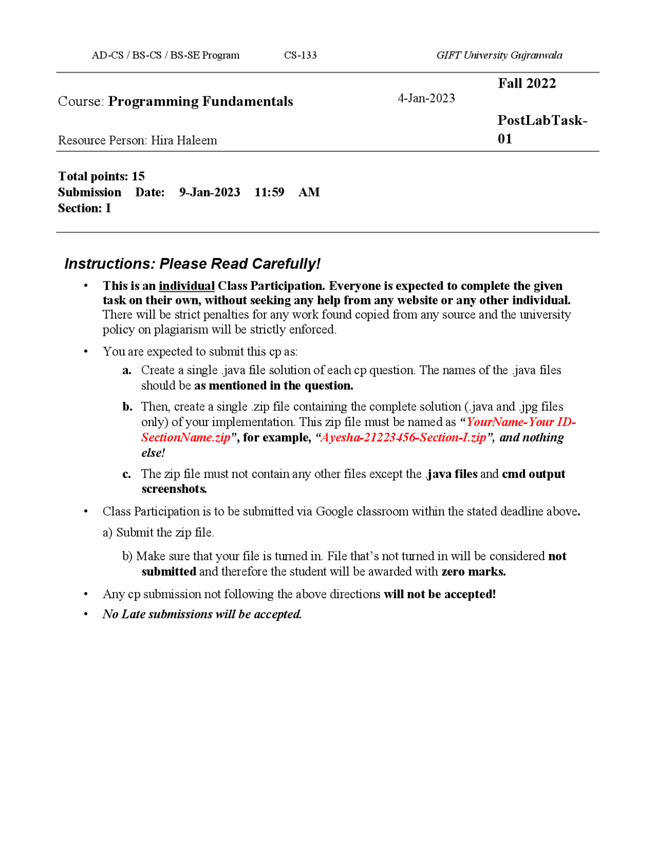 Assignment of programming fundamentals | Assignments Computer ...