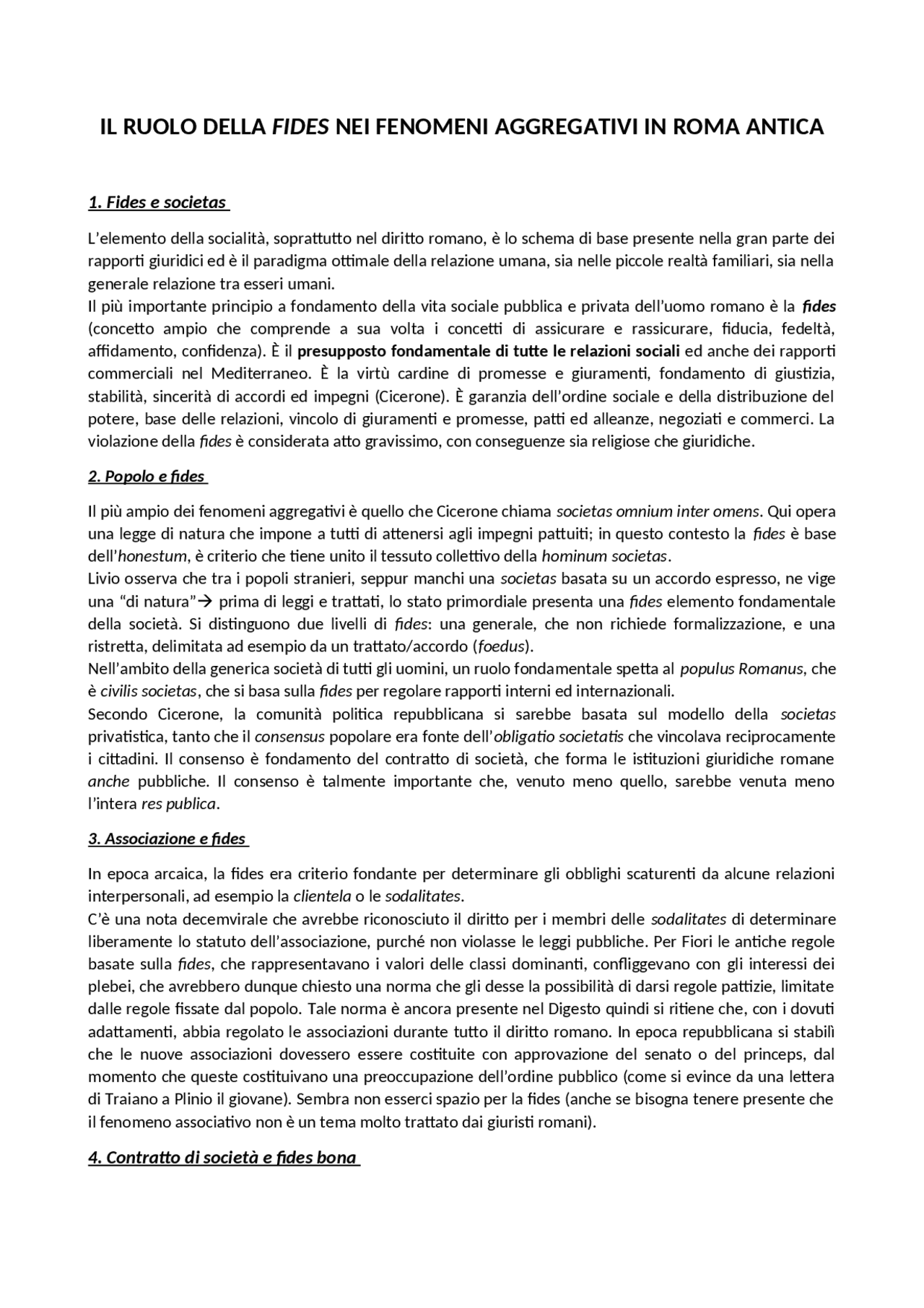 Il ruolo della fides nei fenomeni aggregativi in Roma antica | Dispense ...