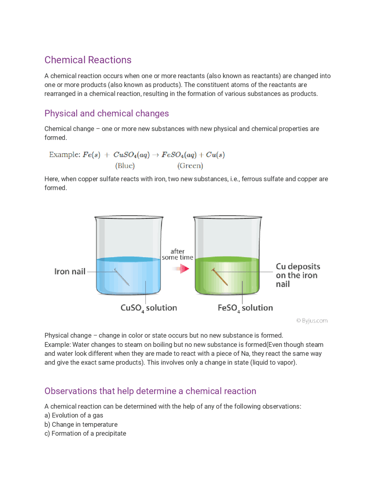 Class 10 Science Revision Notes Chapter 1 Chemical Reactions and ...