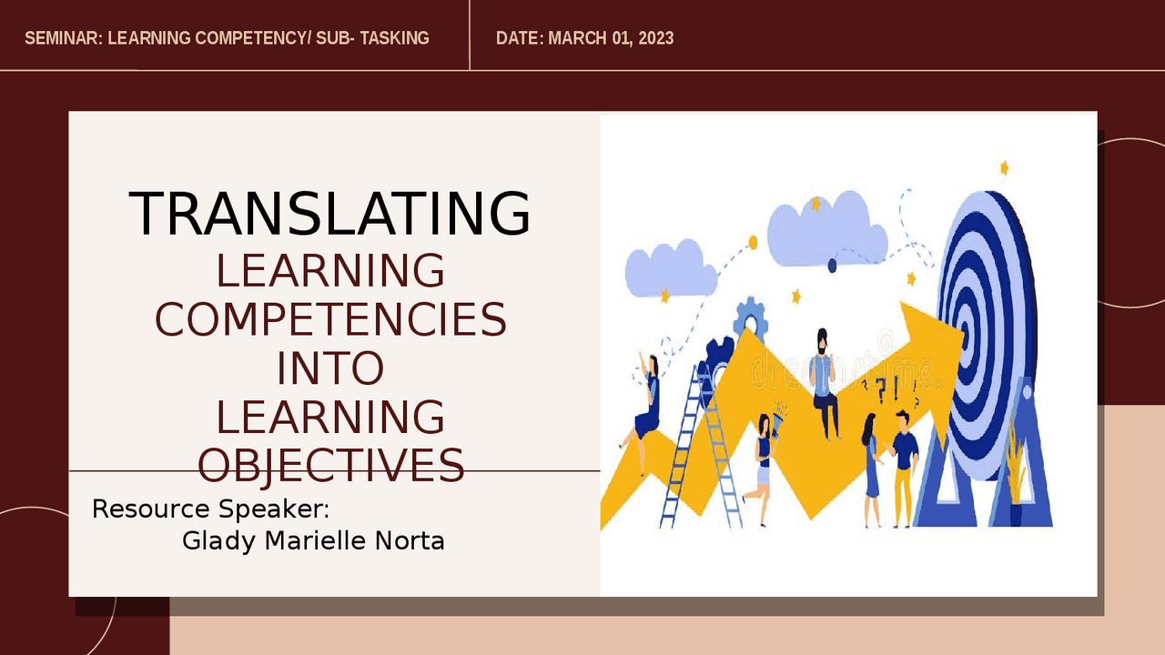 Learning Competency Objective Translating Learning Competencies into Learning Objectives | Schemes ...
