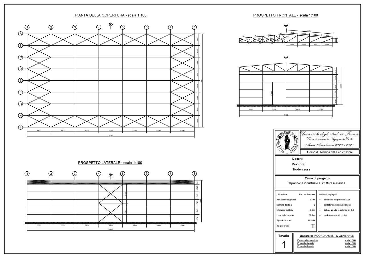 Tavole grafiche progetto capannone in acciaio | Guide, Progetti e ...