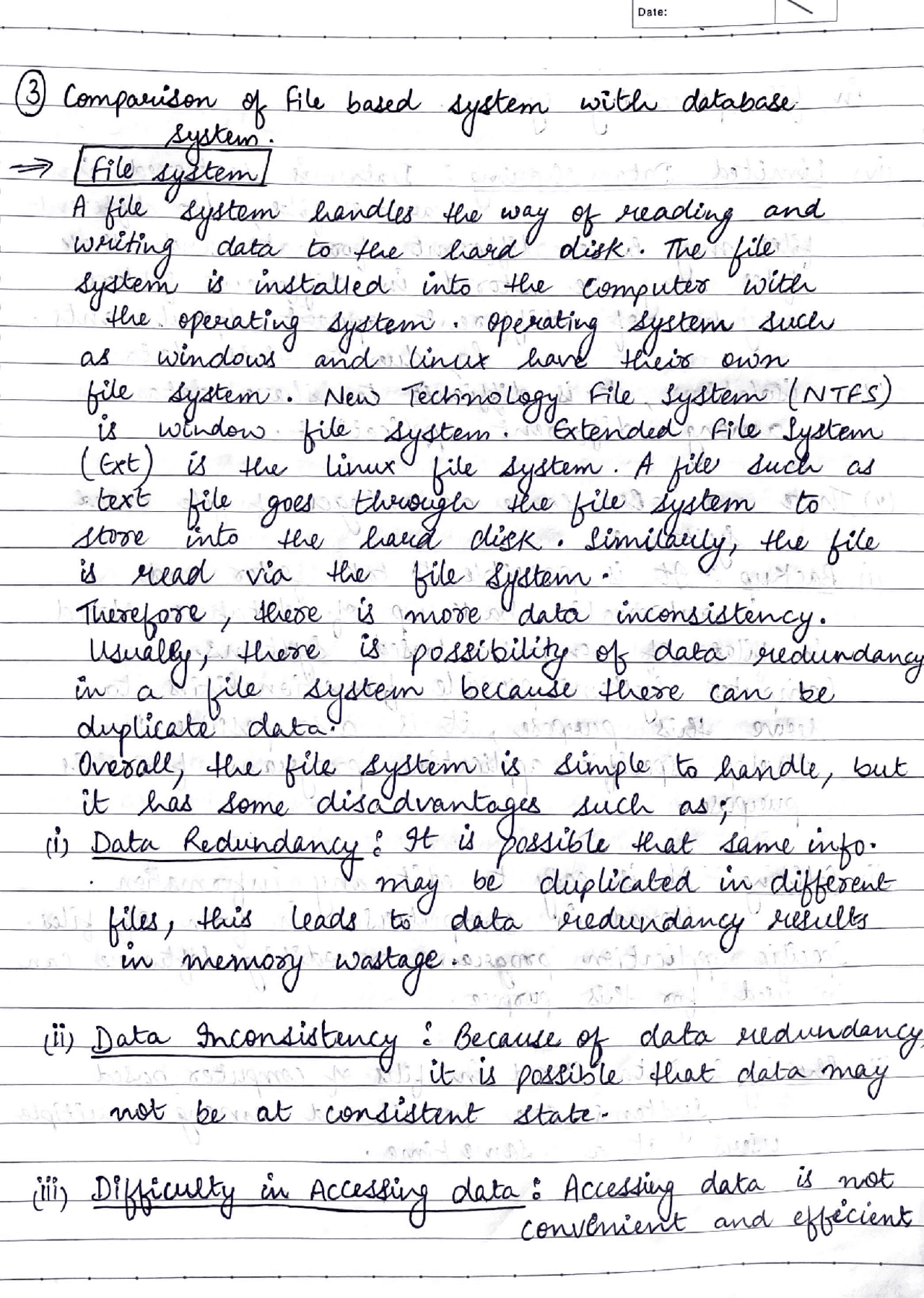 Comparison of File based system with the Database system. | Study notes ...