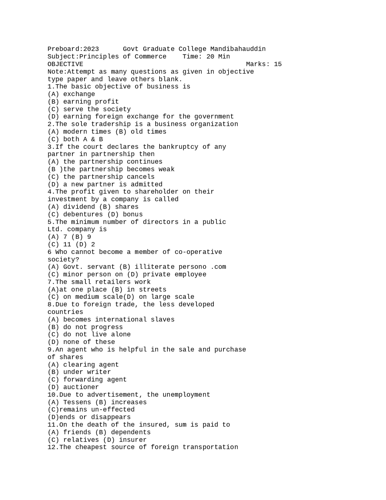 Commerce papers Is fully covered | High school final essays Business ...