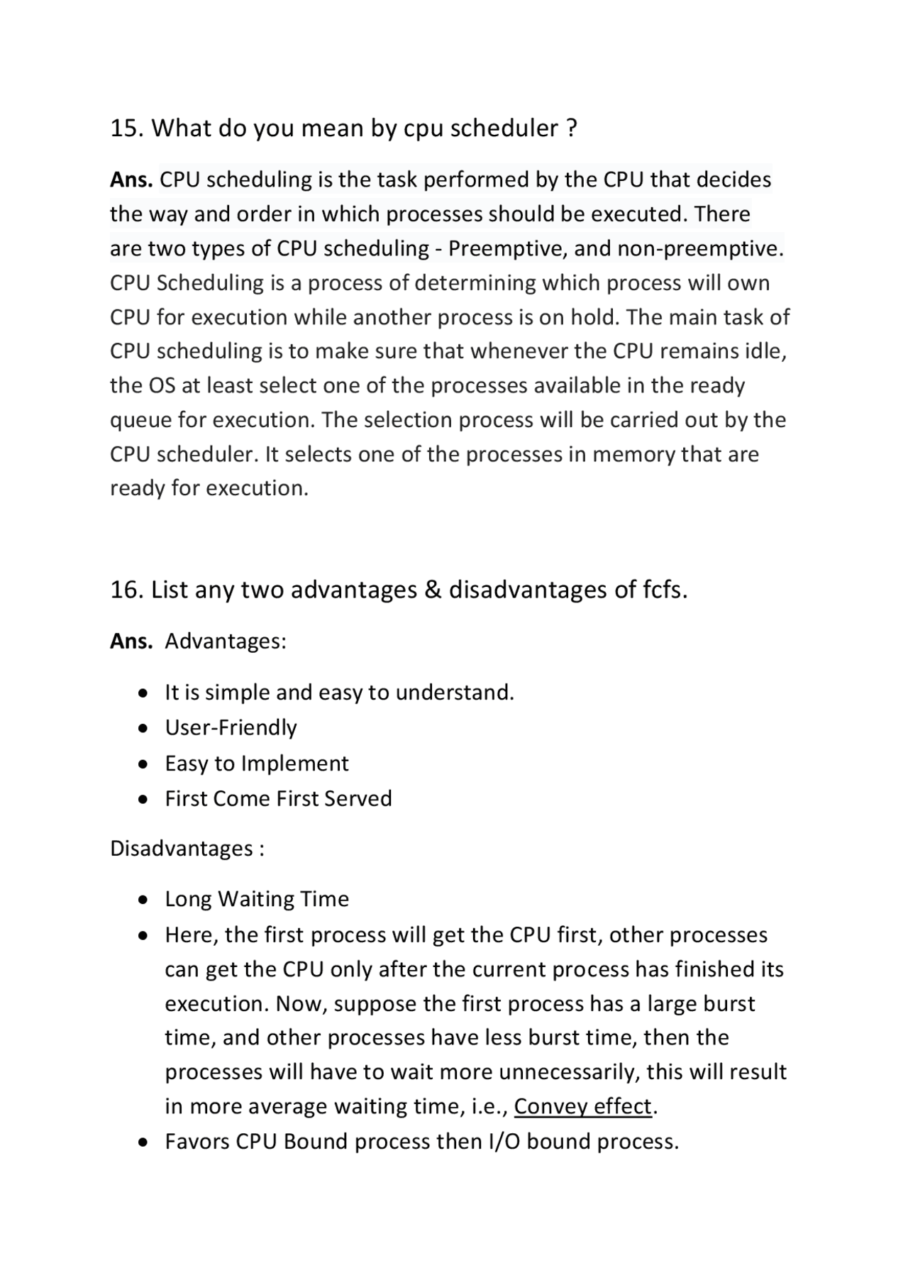 CPU Scheduling and Memory Management in Operating Systems | Cheat Sheet ...