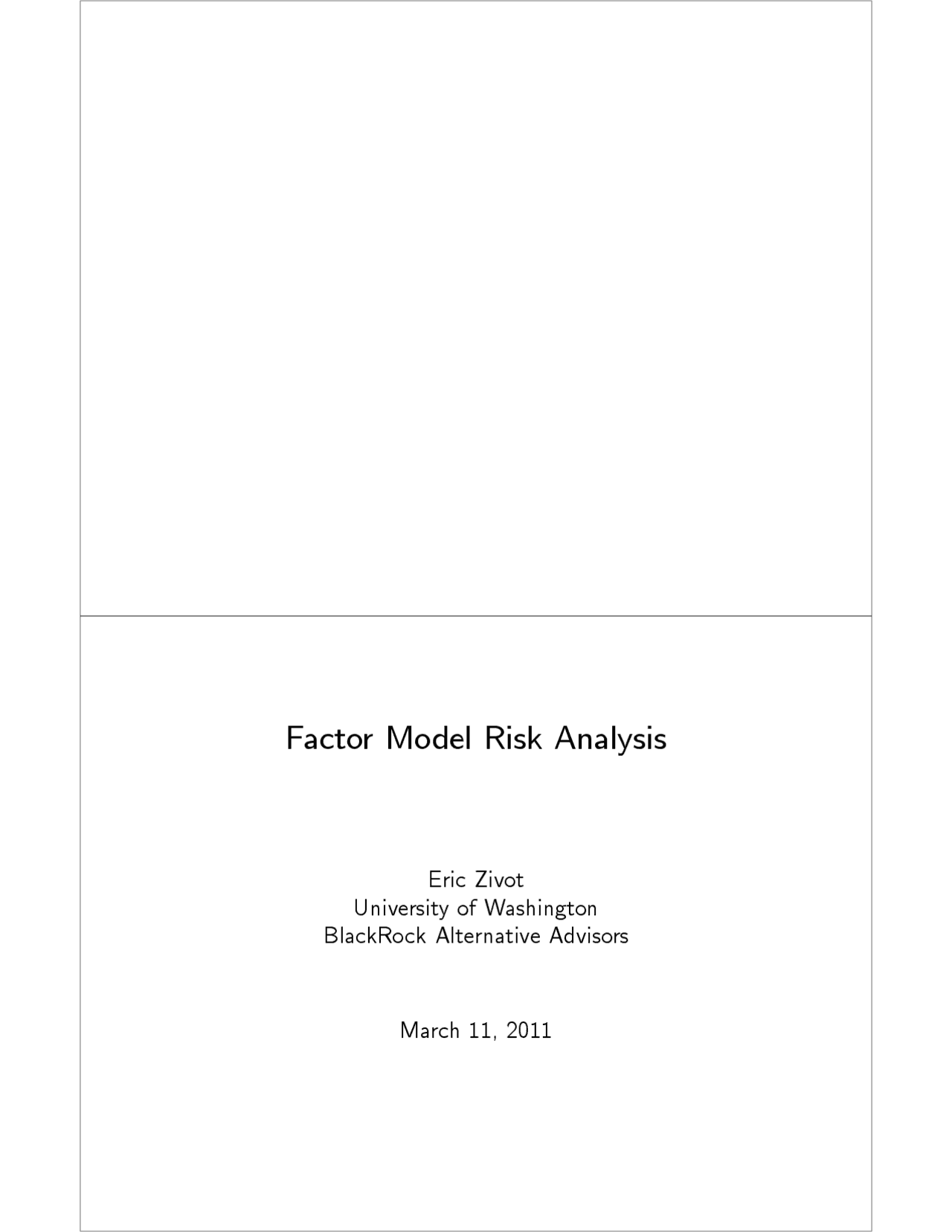Factor Model Risk Analysis | Lecture notes Investment Management and ...