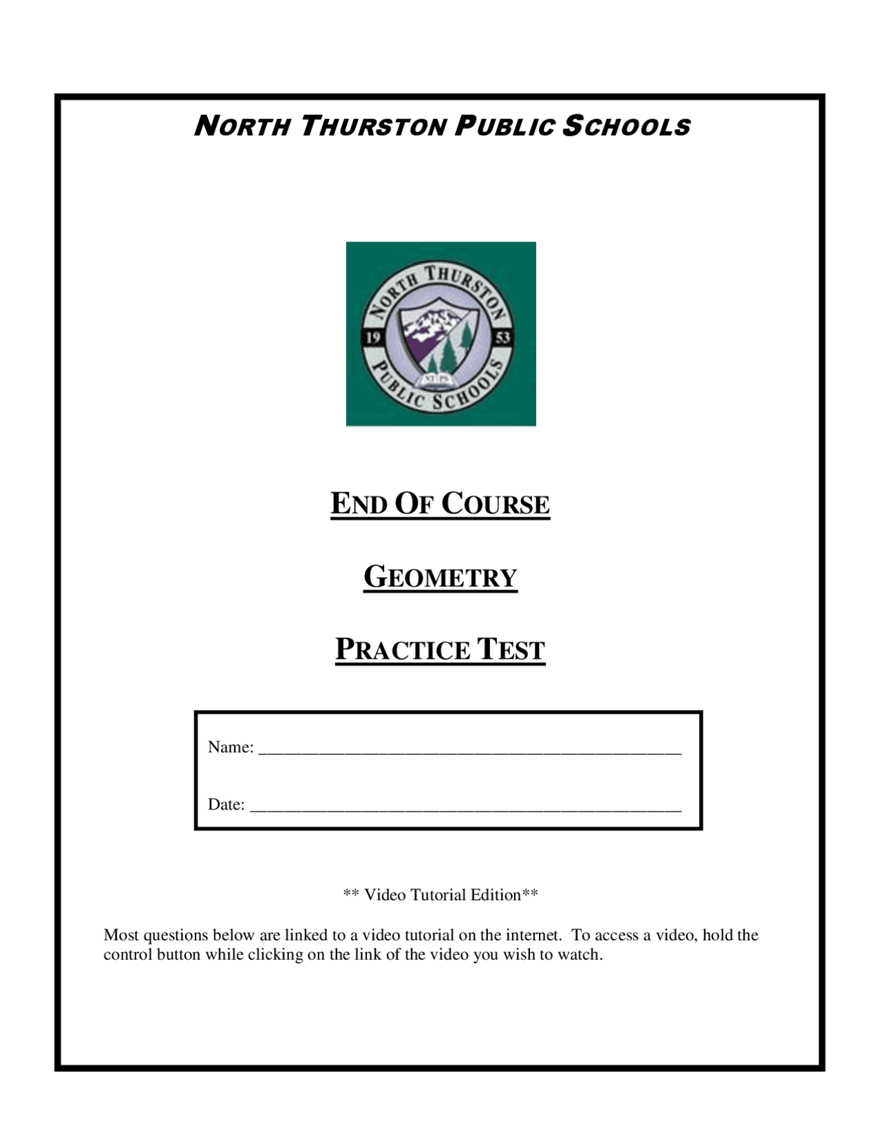 Geometry Practice Test: End of Course Review with Video Tutorials ...