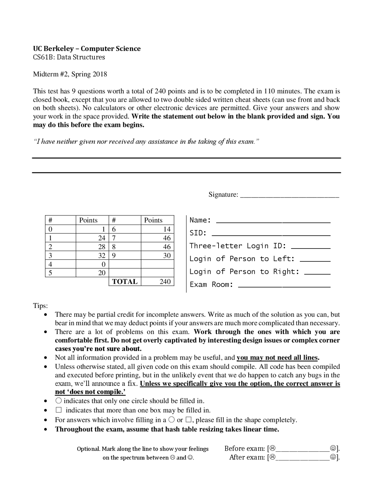 lab 1 | cs 61b spring 2015 Images High Quality Grahic CS61B Midterm #2, Spring 2018 | Exams Algorithms and Programming | Docsity