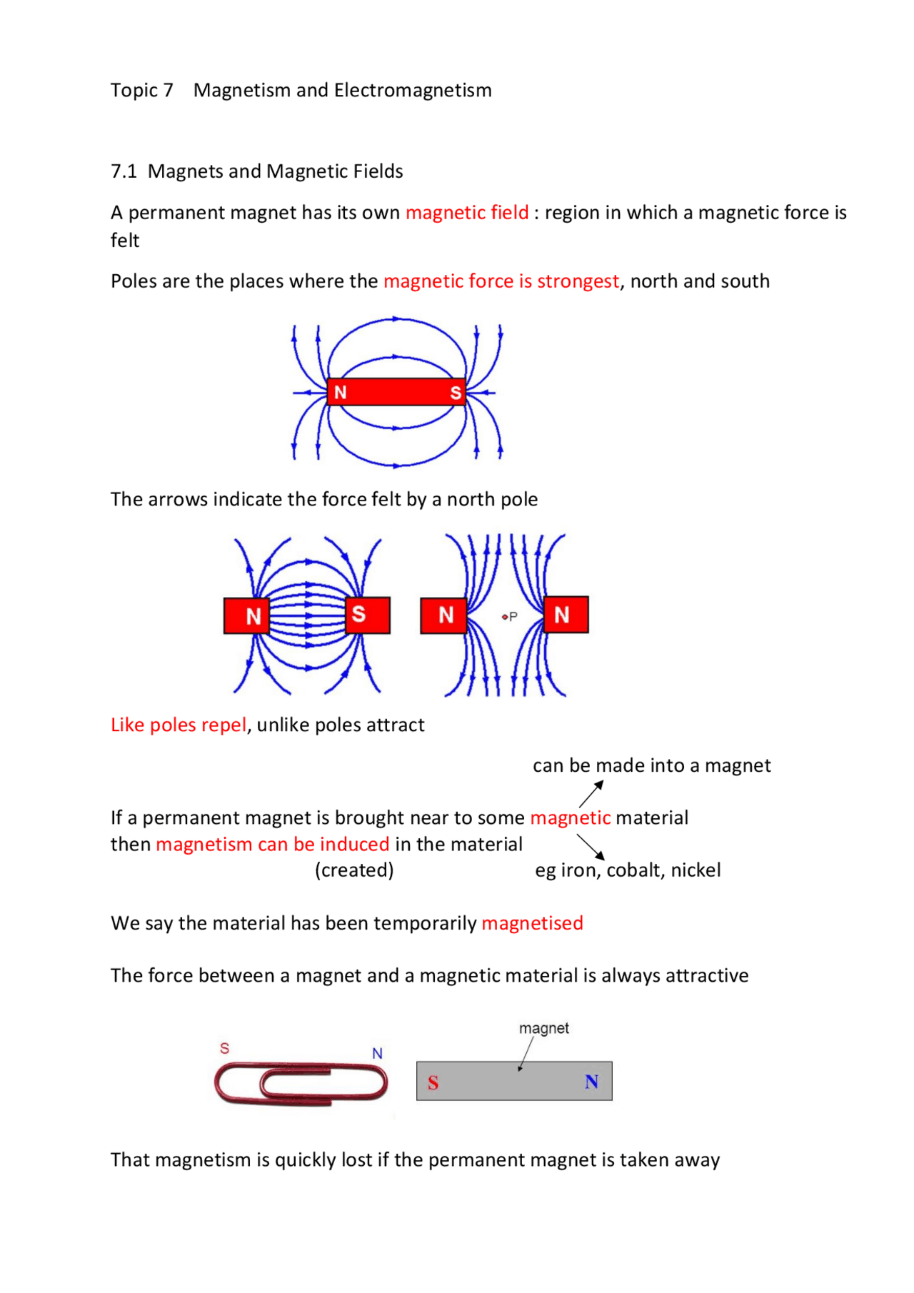 Magnetism and Electromagnetism | Lecture notes Electromagnetism and ...