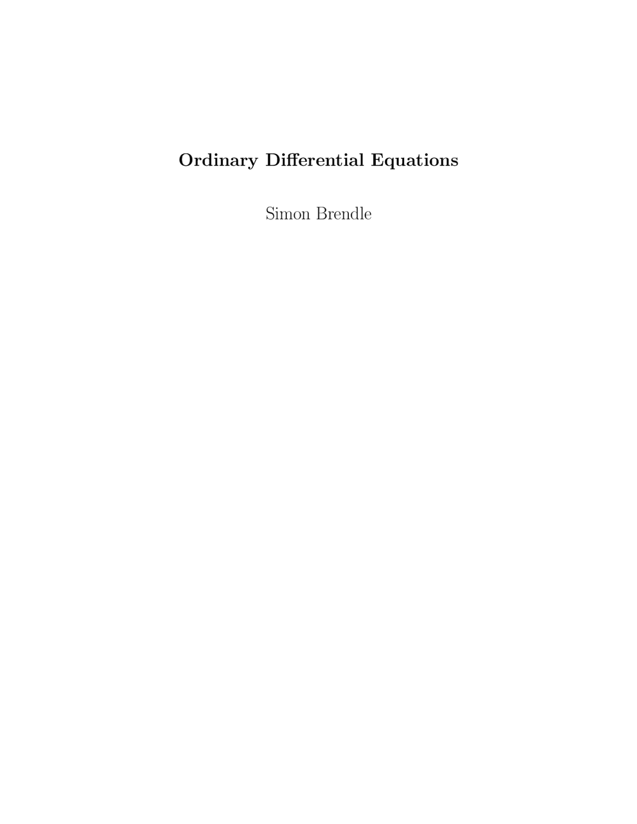 Ordinary Differential Equations: Theory and Applications | Lecture ...