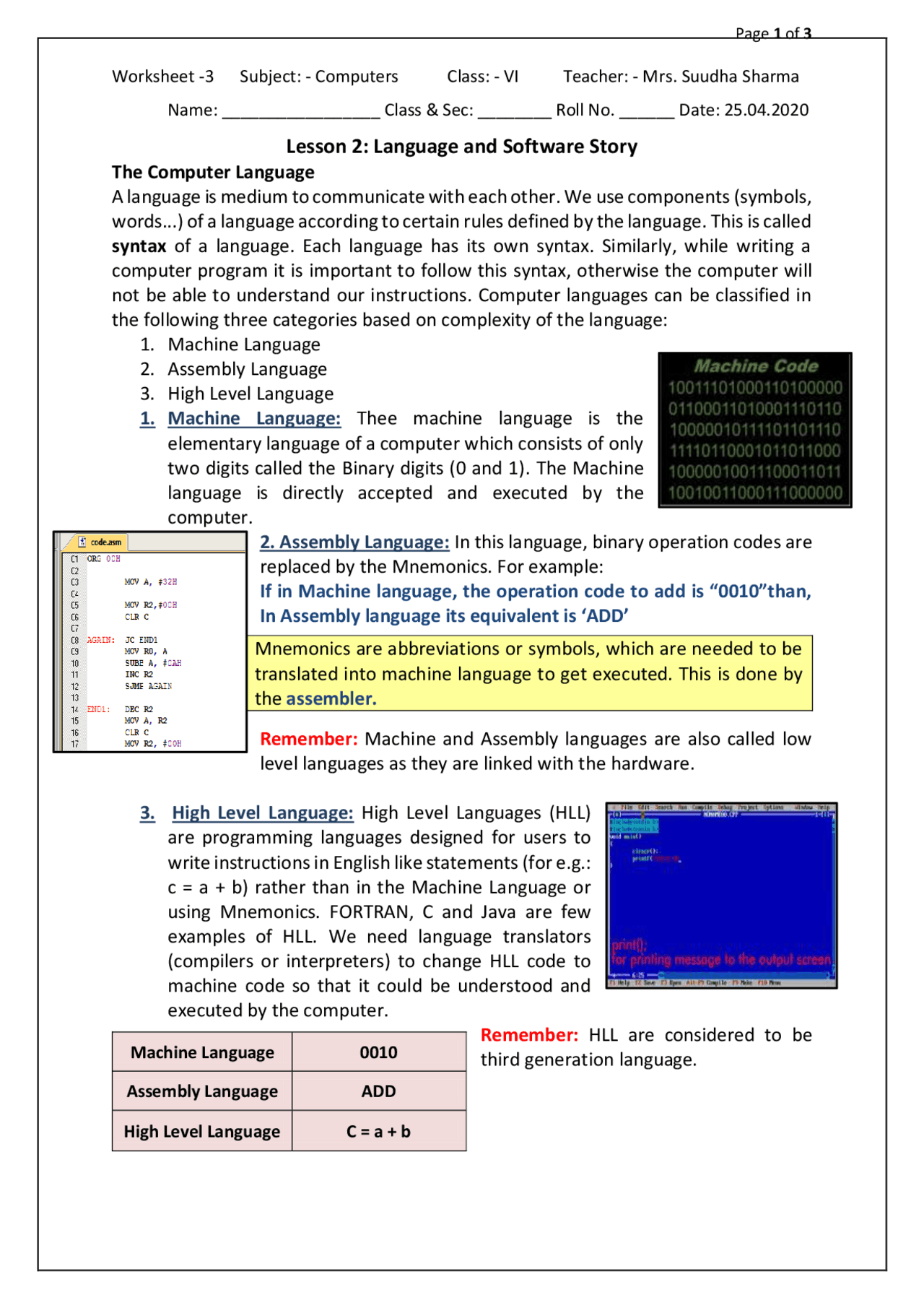 Computer Languages and Syntax | Study notes Programming Languages | Docsity