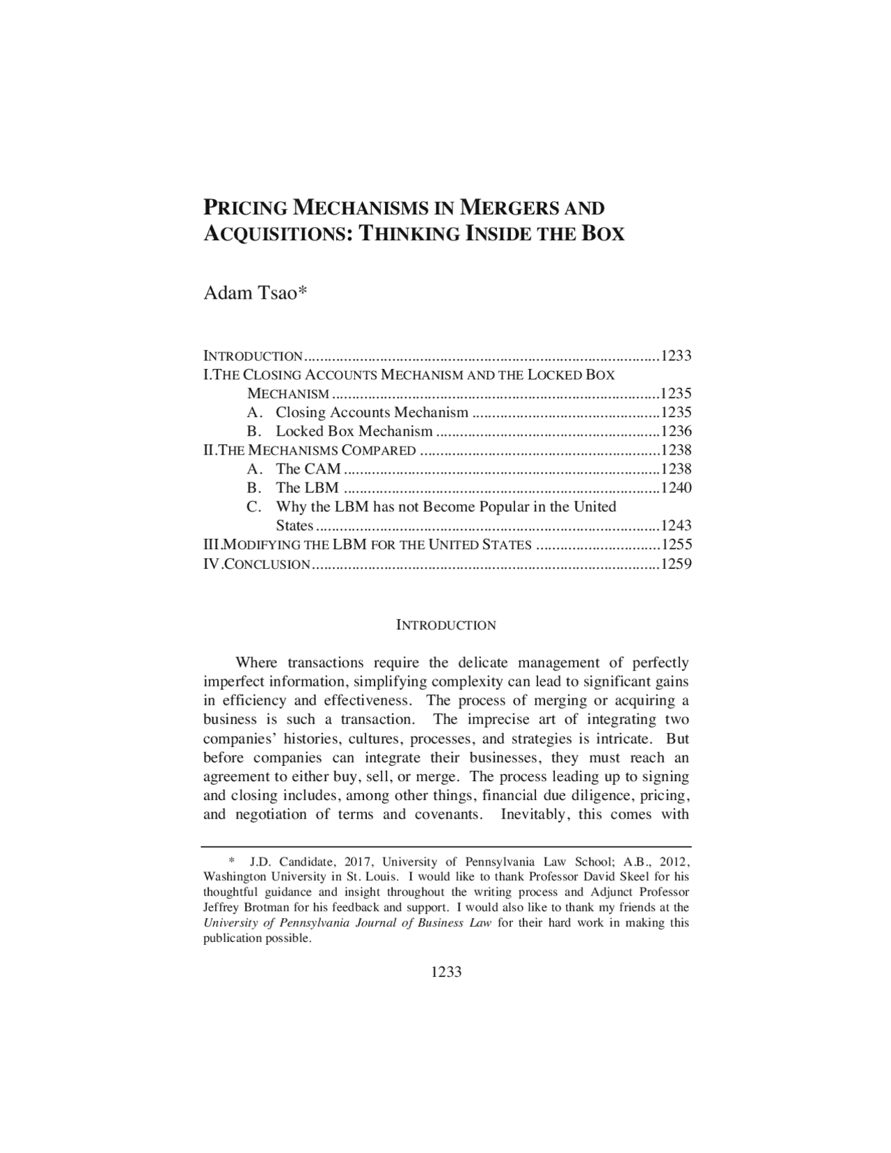 Pricing Mechanisms in Mergers and Acquisitions | Study notes Financial ...