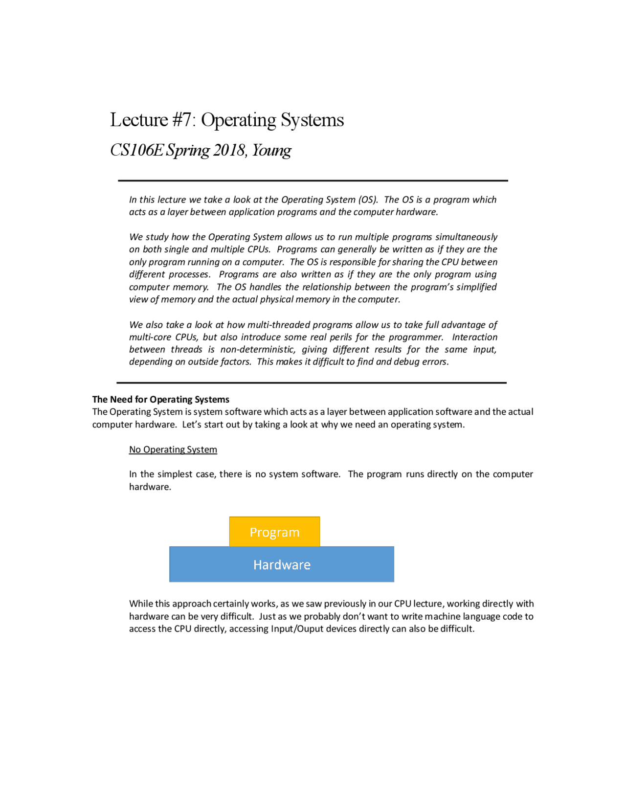 Lecture #7: Operating Systems | Summaries Operating Systems | Docsity