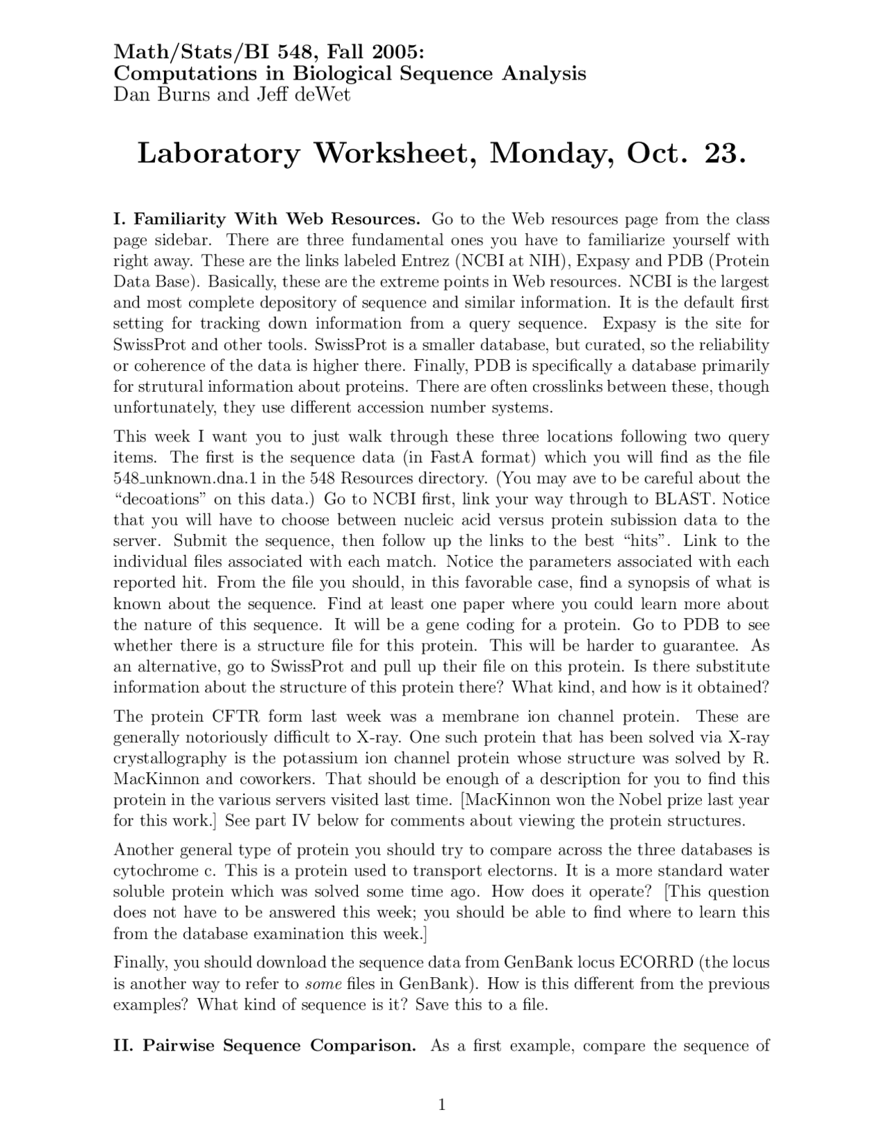 Computations In Biological Sequence Analysis Study Notes Data Computations in biological sequence analysis study notes data