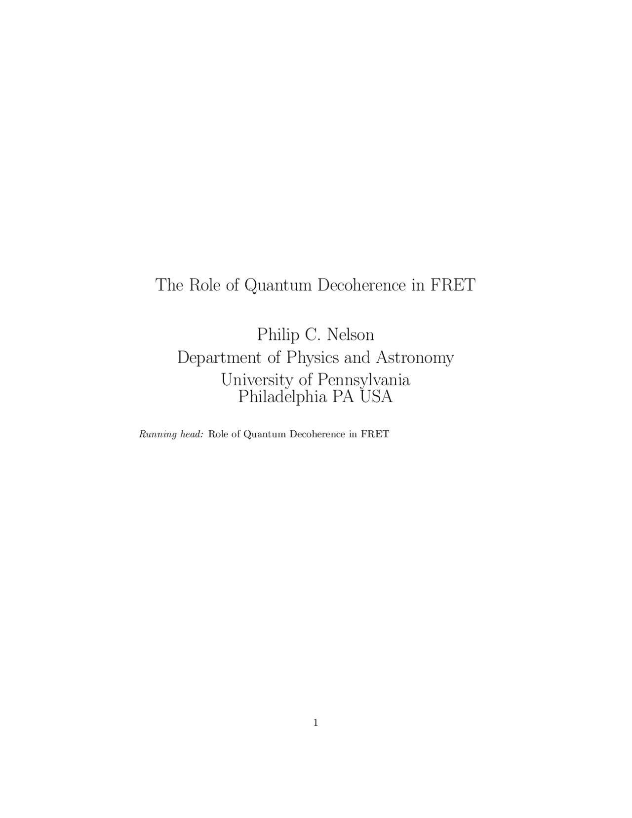 The Role of Quantum Decoherence in FRET | Summaries Quantum Mechanics ...
