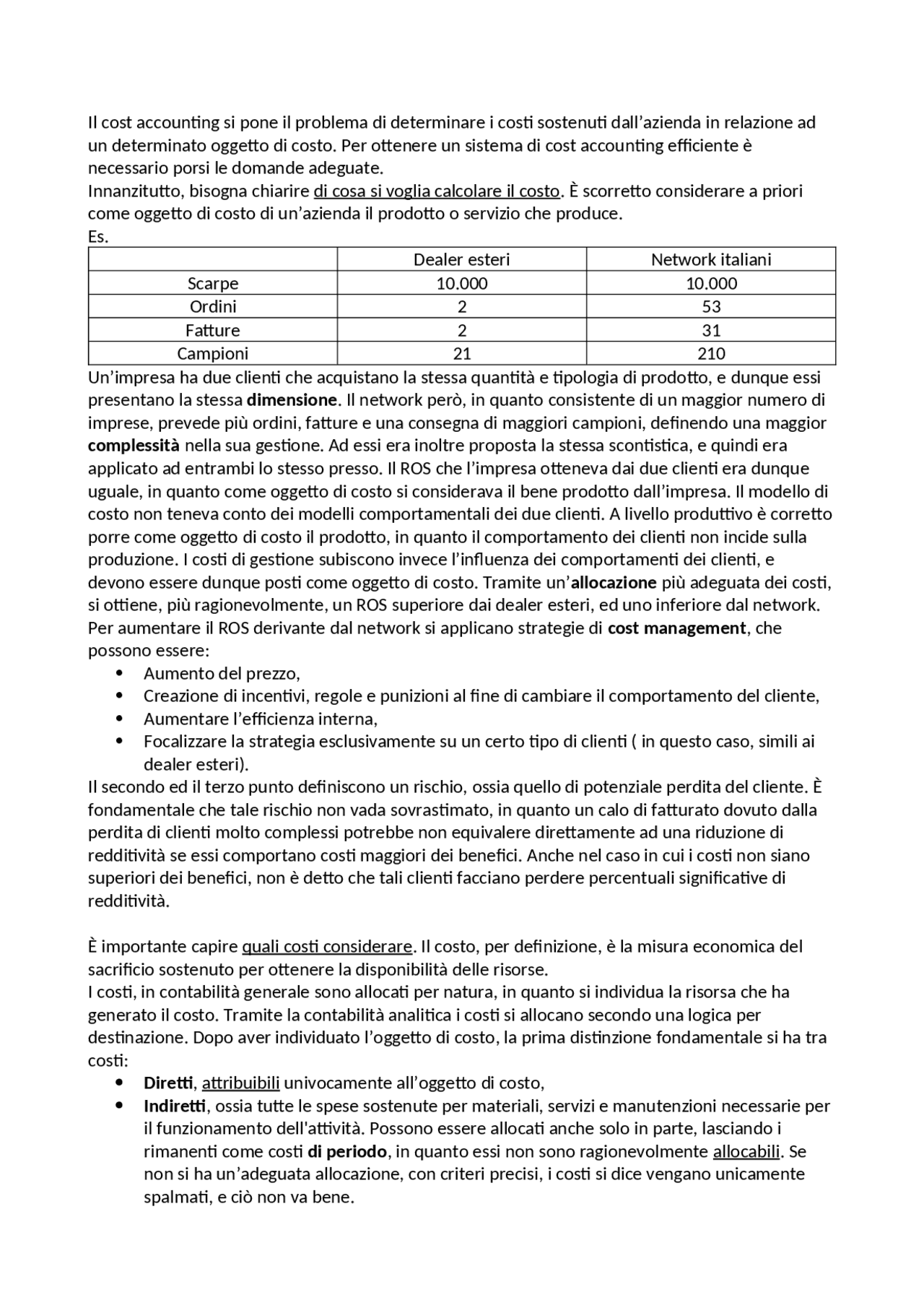 Gestione strategica dei costi | Appunti di Analisi Di Bilancio E ...