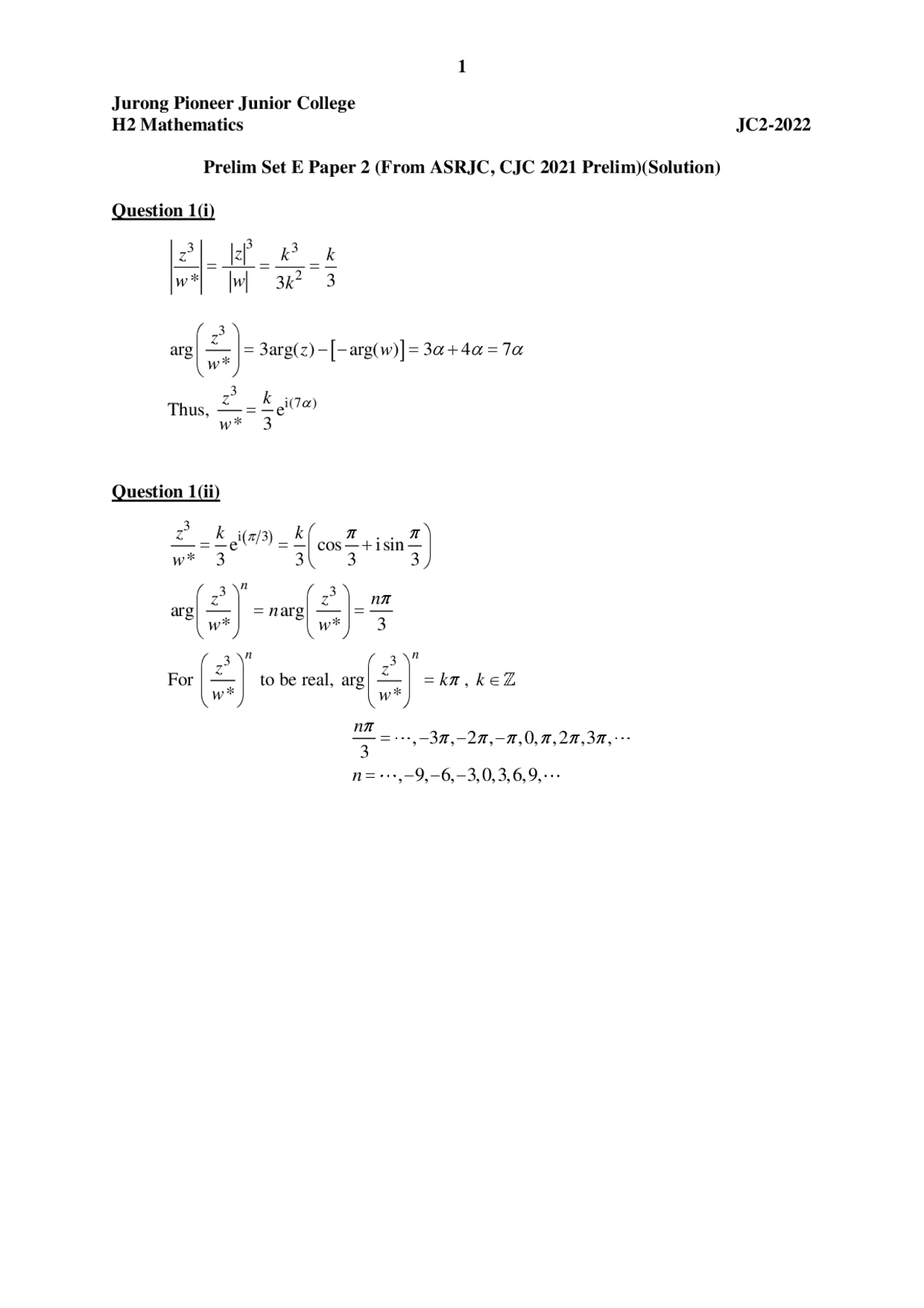 mathematics answers h2 | Exercises Mathematics | Docsity