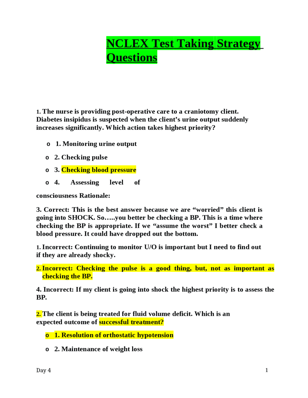 Nclex Test Taking Strategy Questions Exams Nursing Docsity Nclex Test Taking Strategy Questions Exams Nursing Docsity
