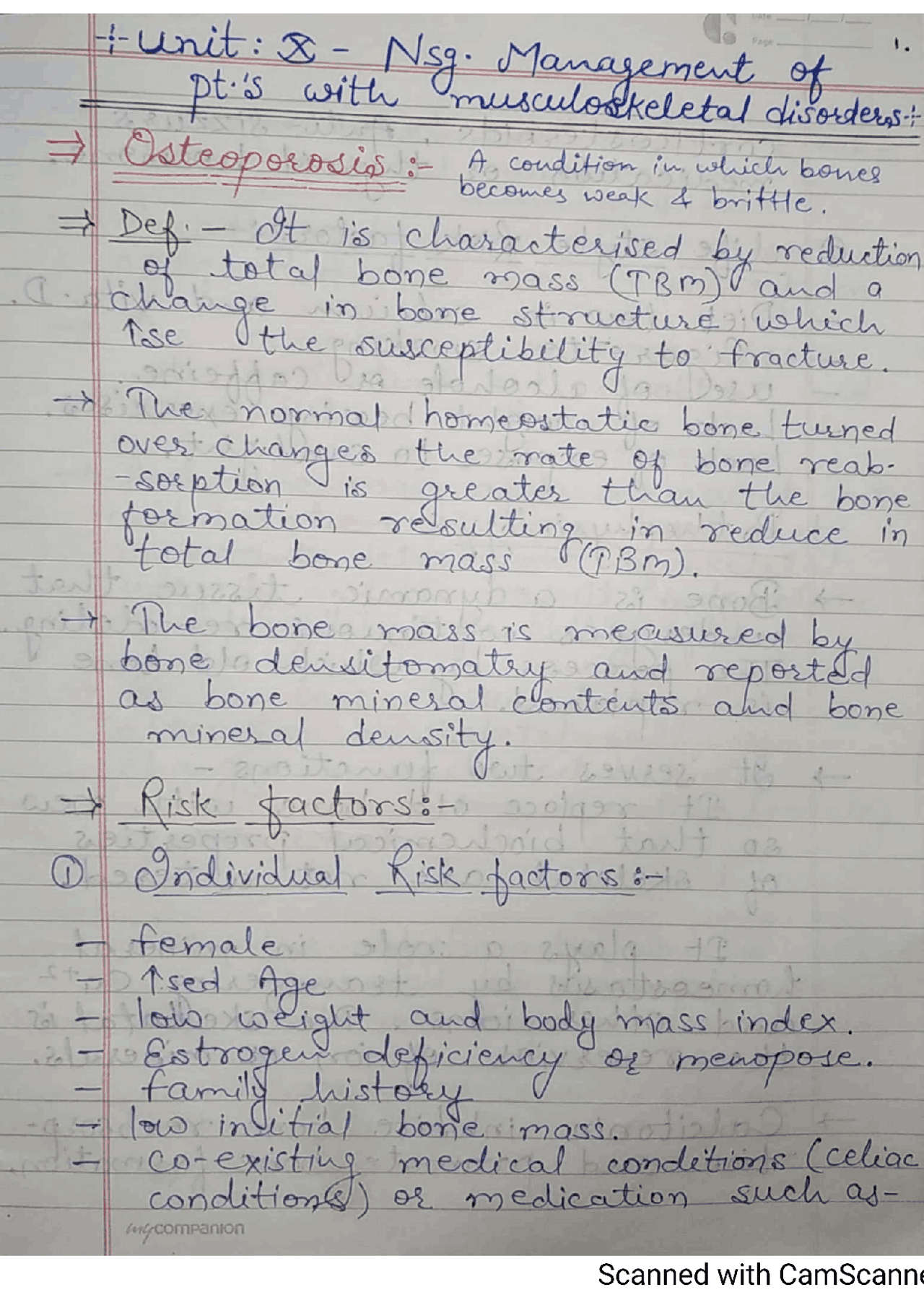 Notes On Osteoporosis With Supportive Diagrams | Study notes Nursing ...