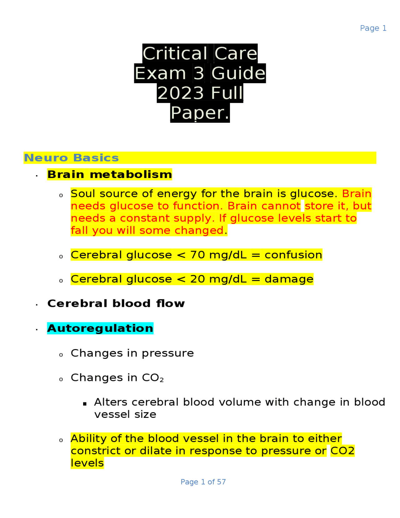 Critical Care Exam 3 Guide 2023 Full Paper. | Exams Nursing | Docsity