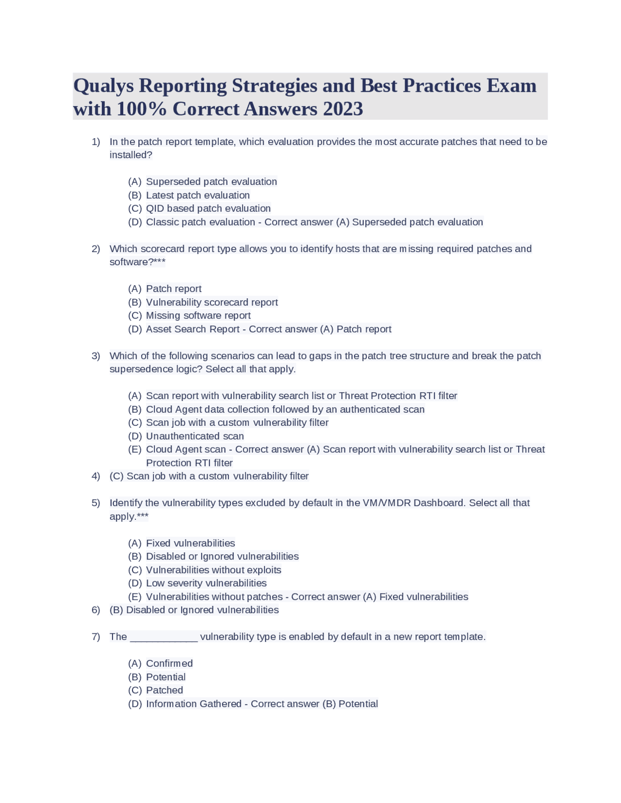 qualys scanning strategies and best practices exam