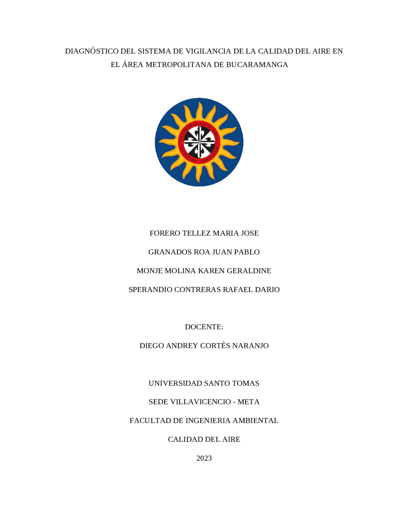Sistema de vigilancia de la calidad del aire Area metropolitana de ...