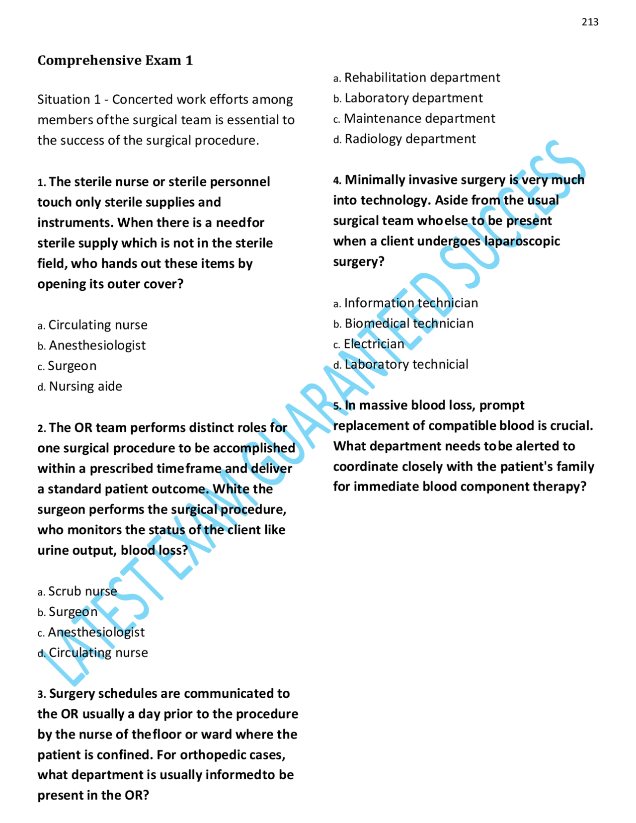 Comprehensive nursing exam graded A+ 2023 | Exams Nursing | Docsity
