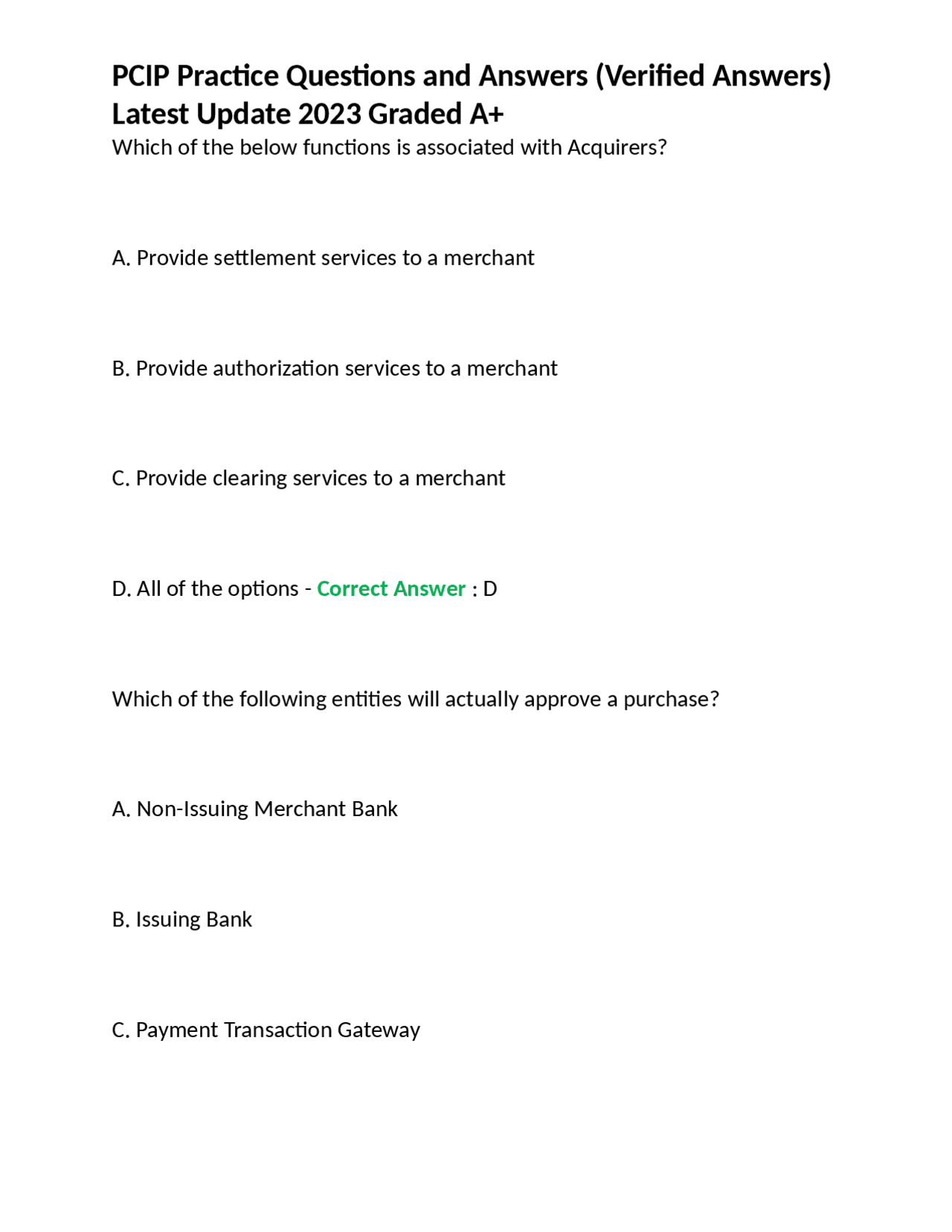 PCIP Practice Questions and Answers (Verified Answers) Latest Update ...