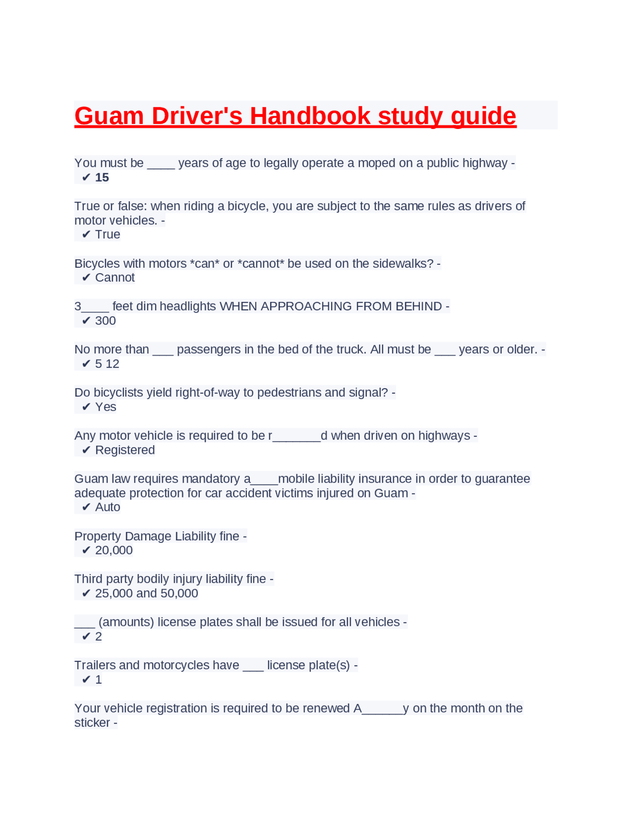 Guam Drivers Abstract Example Guam Driver's Handbook Study Guide: Essential Rules and Regulations ...