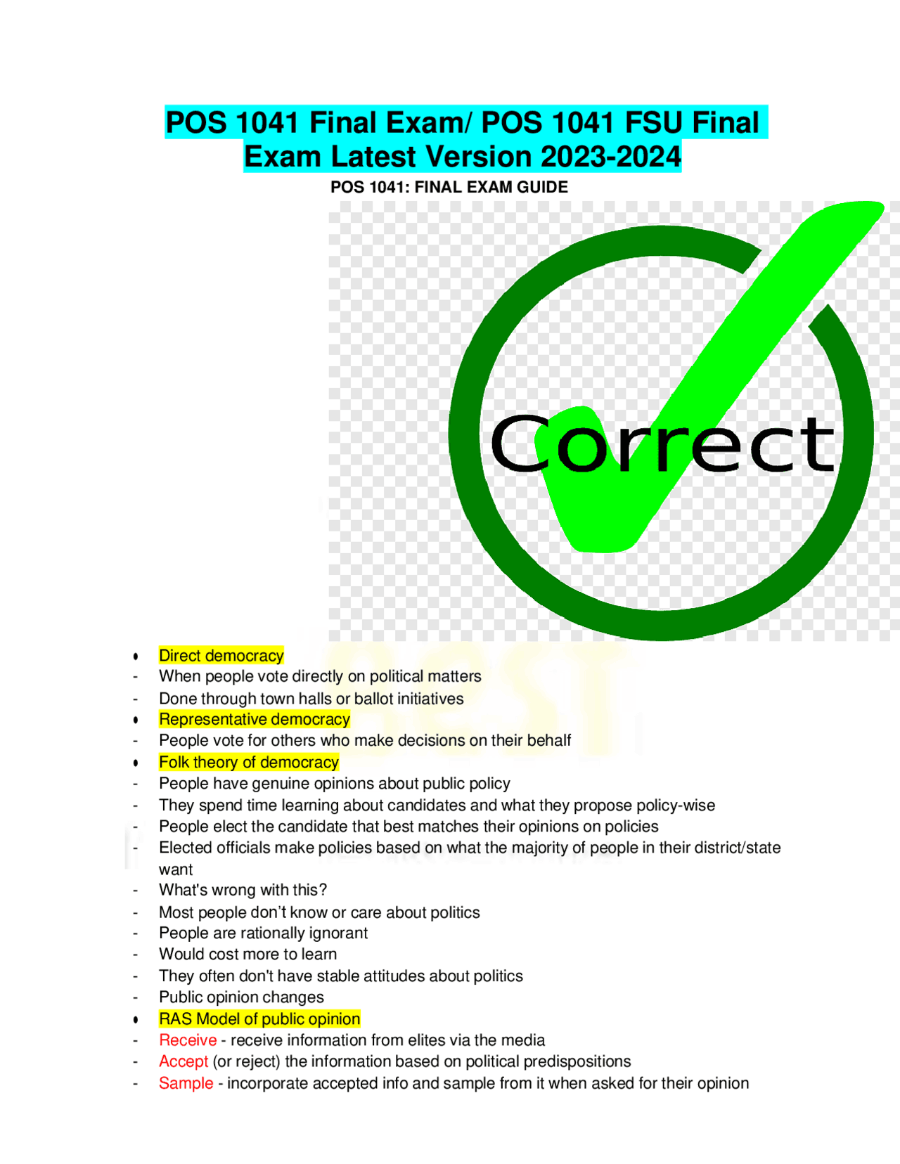 POS 1041 Final Exam POS 1041 FSU Final Exam Latest Version 2023 2024 pos-1041-final-exam-pos-1041-fsu-final-exam-latest-version-2023-2024