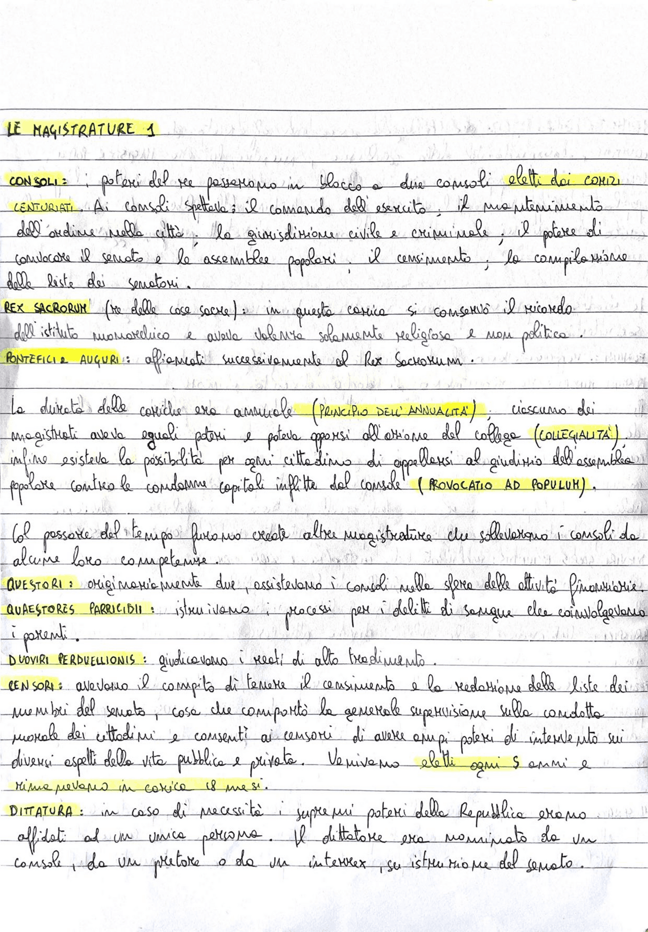 LE MAGISTRATURE DI ROMA Appunti di Storia Romana Docsity