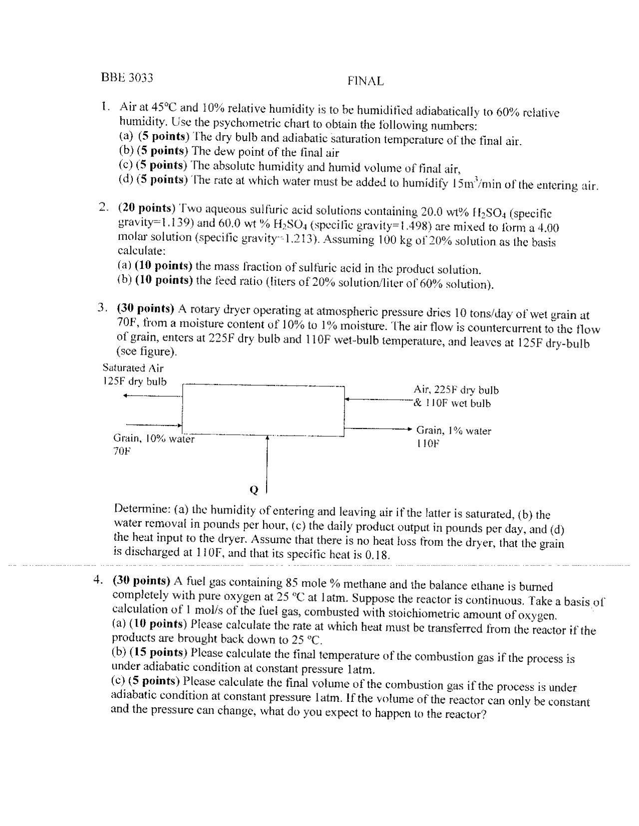 Ejercicios resueltos | Exámenes de Ingeniería Química | Docsity