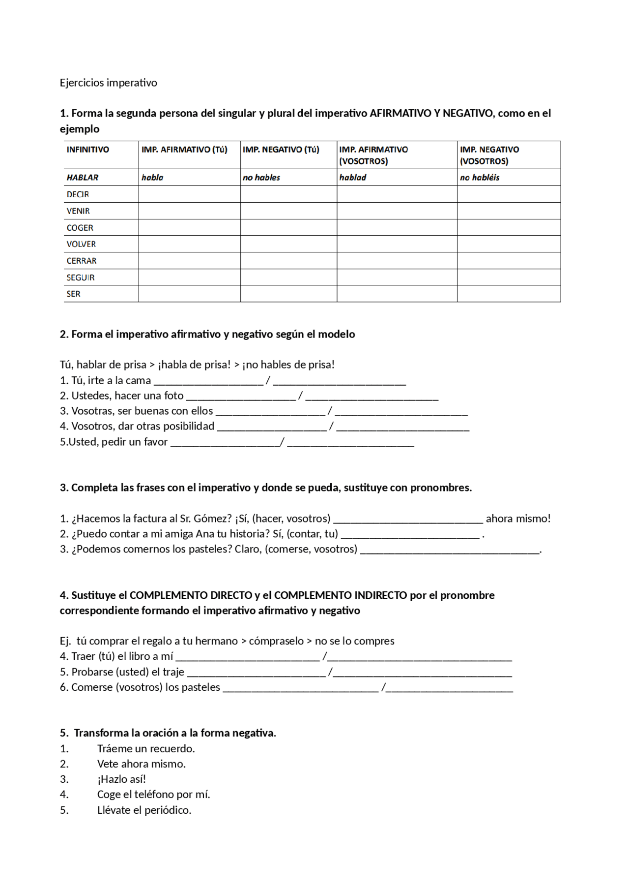 verifica spagnolo prima media pdf