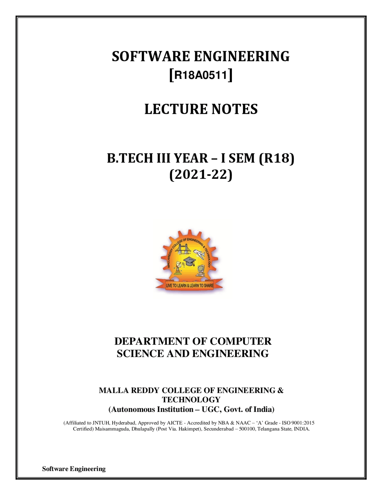 Software engineering is the discipline of designing, creating, testing ...