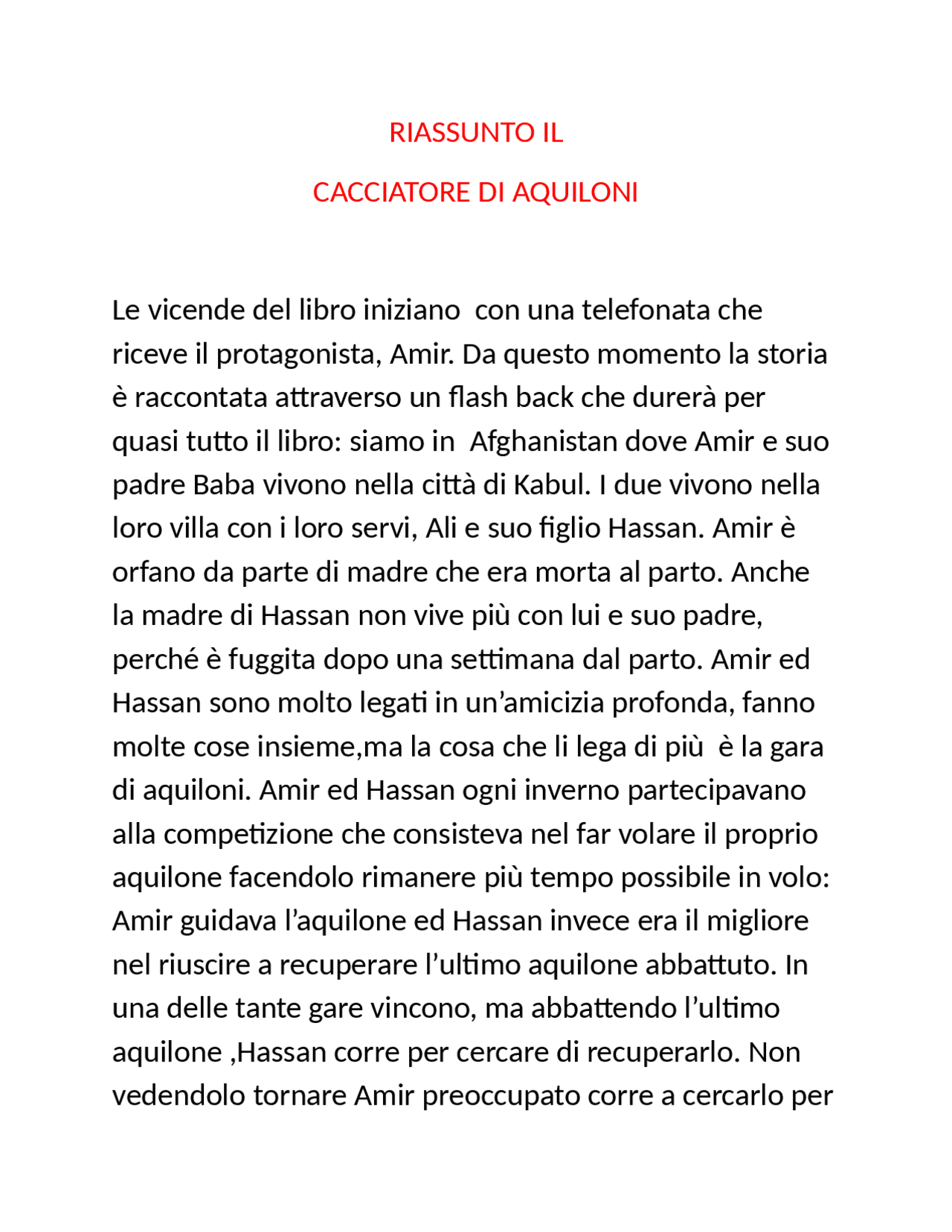 il cacciatore di aquiloni pdf