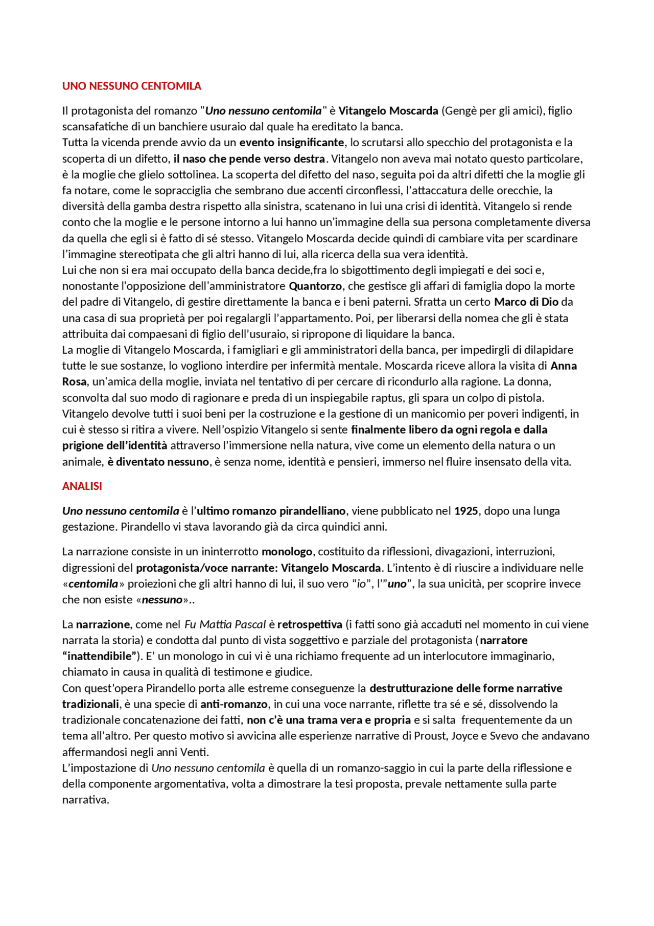uno-nessuno-centomila-luigi-pirandello-schemi-e-mappe-concettuali