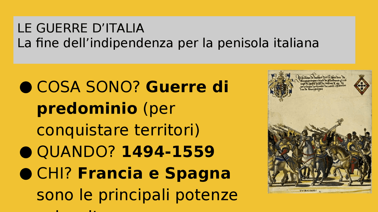 Le Guerre D'italia 1494 Mappa Concettuale Le guerre d'Italia e Carlo V | Schemi e mappe concettuali di Storia
